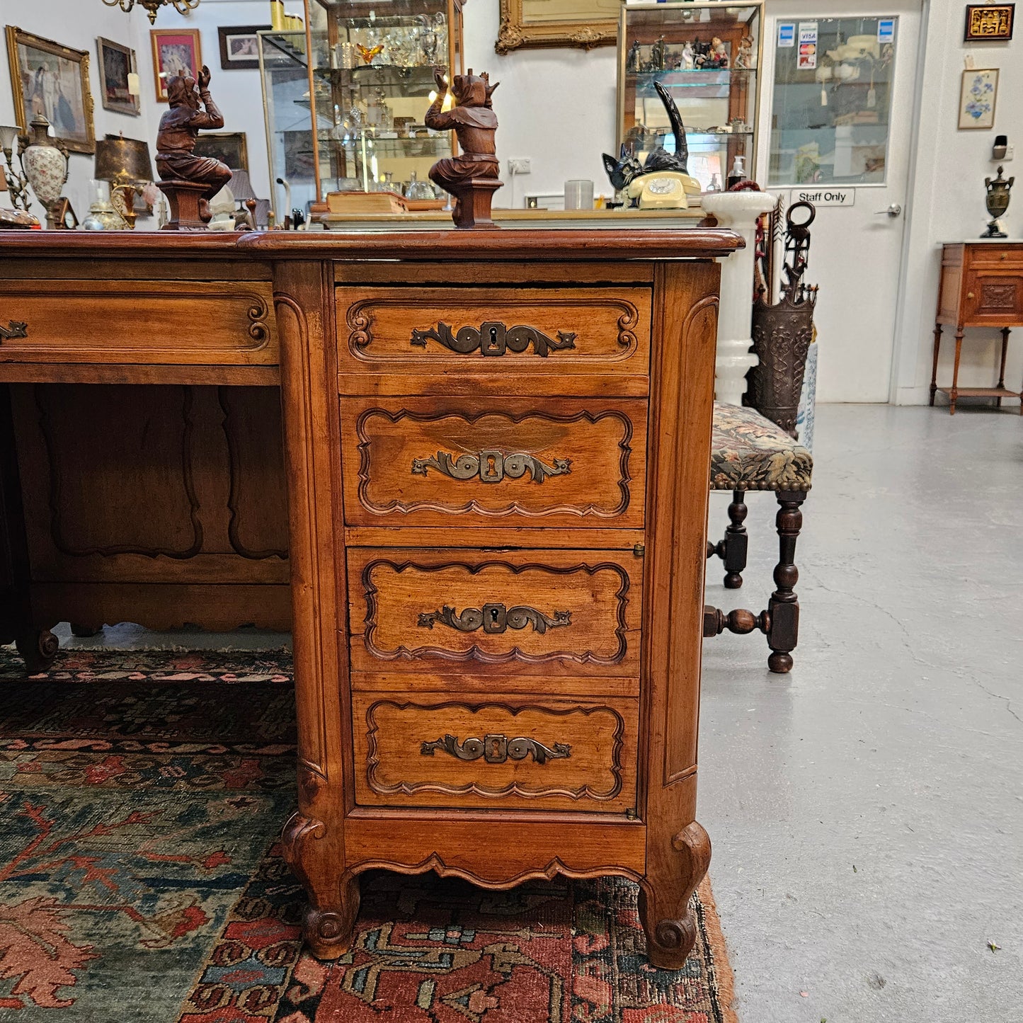 Stunning French Louis XV Style Leather Top Desk
