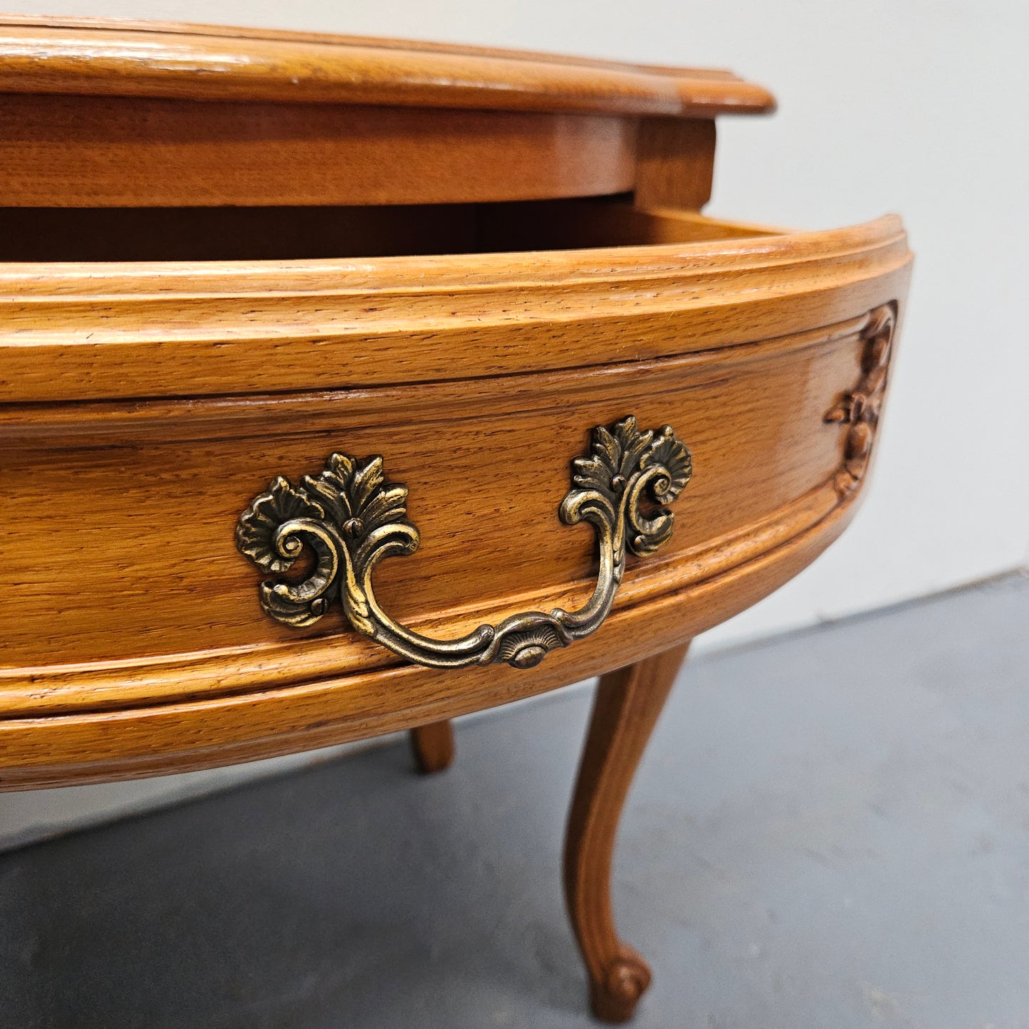 Pair of Vintage French Oak Louis 15th Style Single Drawer Bedsides