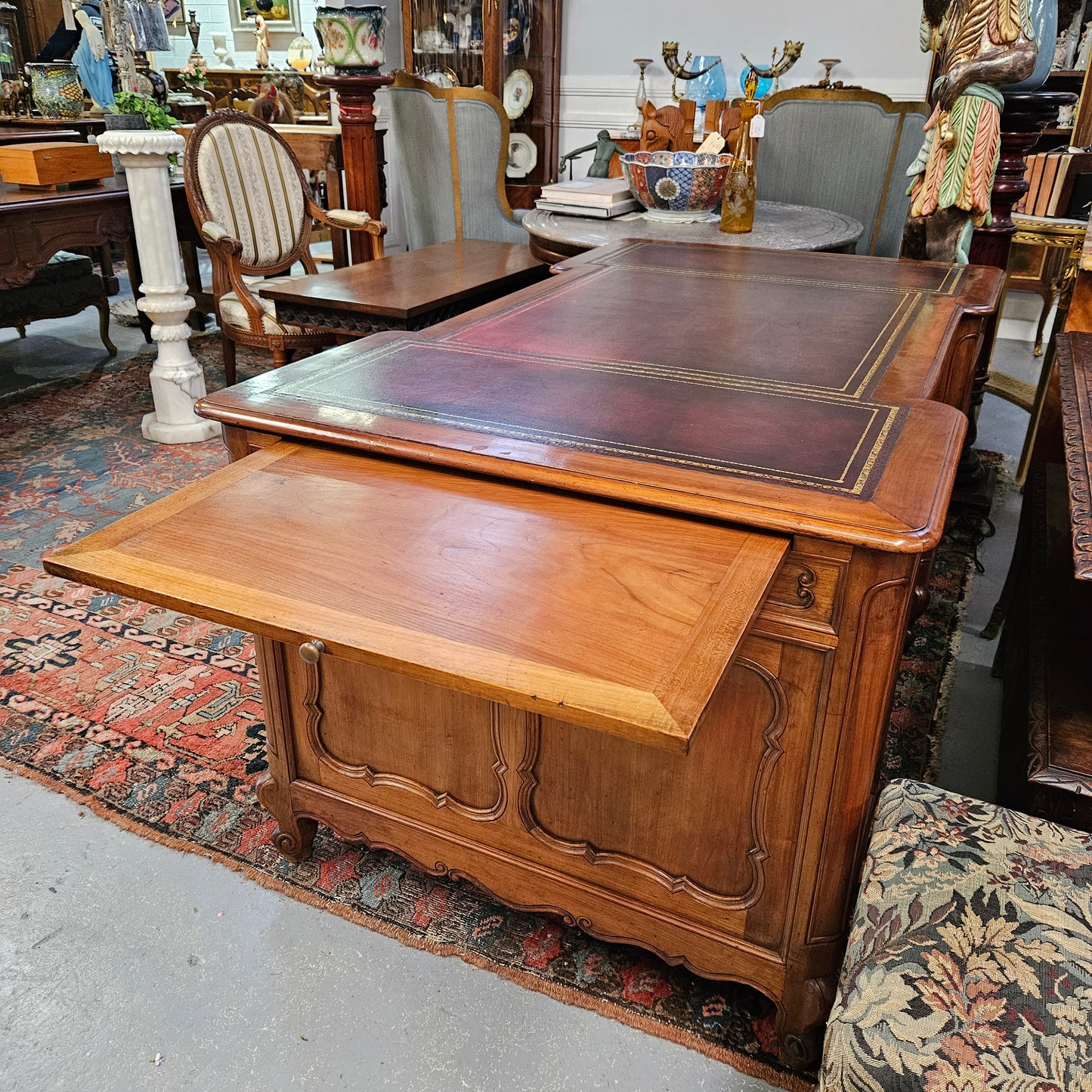 Stunning French Louis XV Style Leather Top Desk