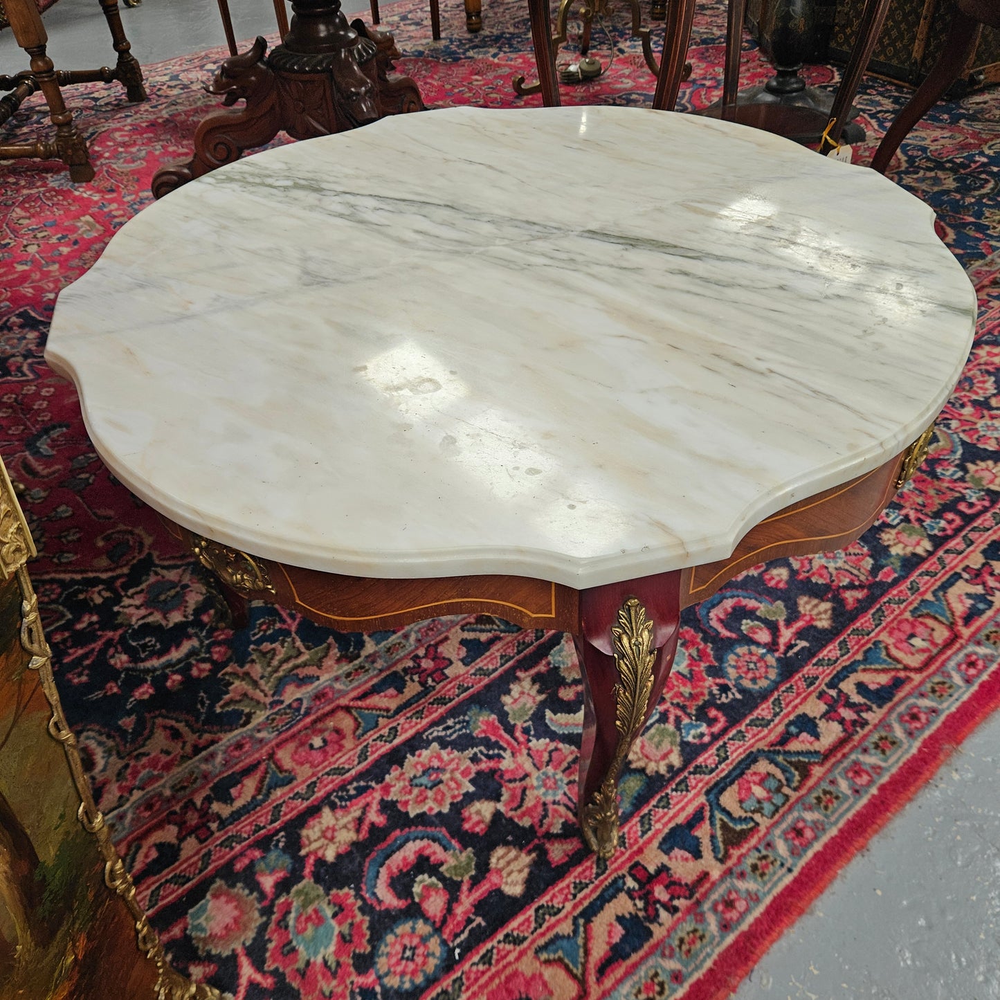 Louis XVth Style Coffee Table with Marble Top