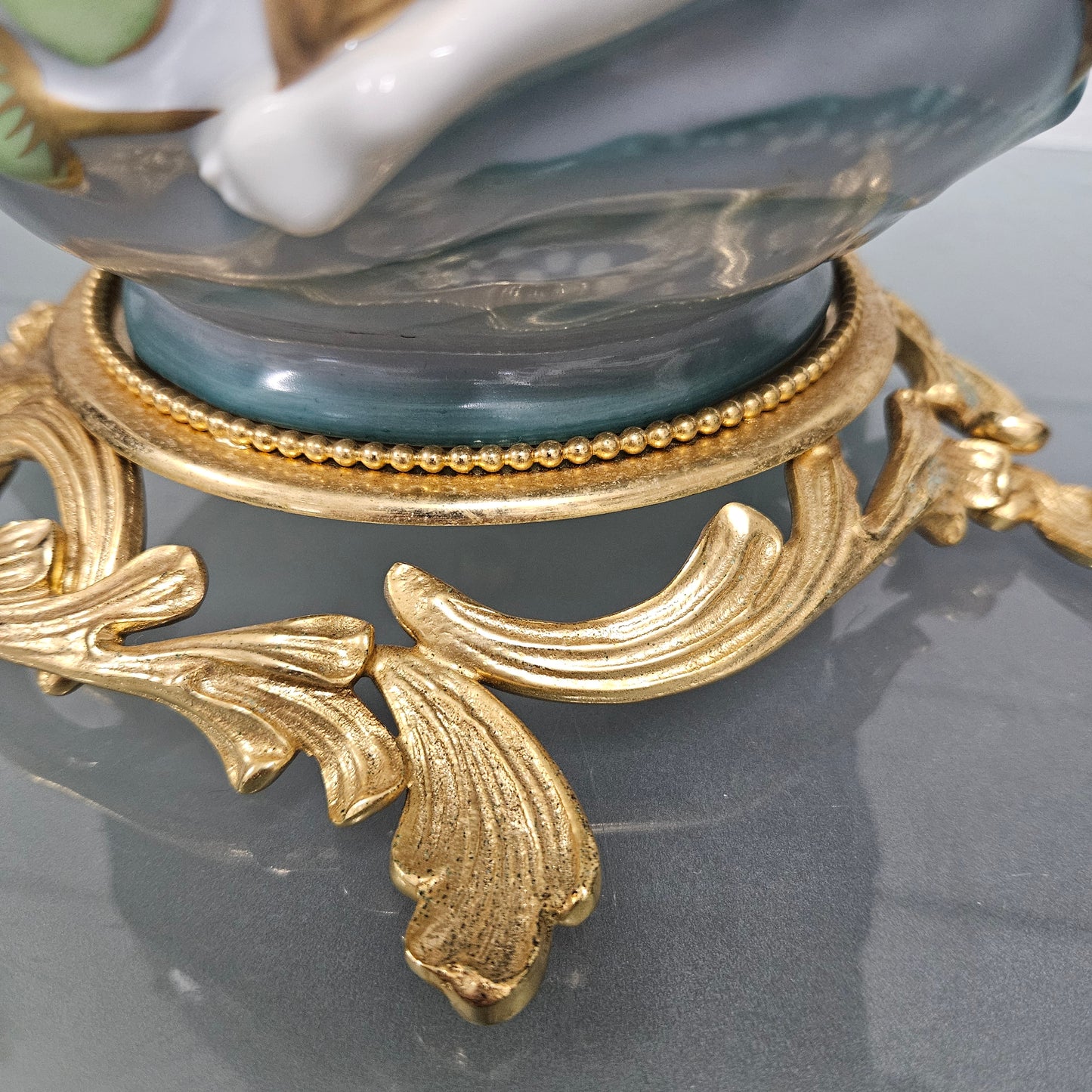Stunning Art Nouveau Sevres Style Vase With Gilt Bronze Base