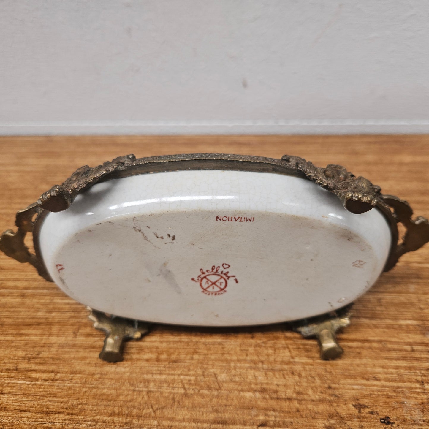 Vintage China & Brass Soap Dish