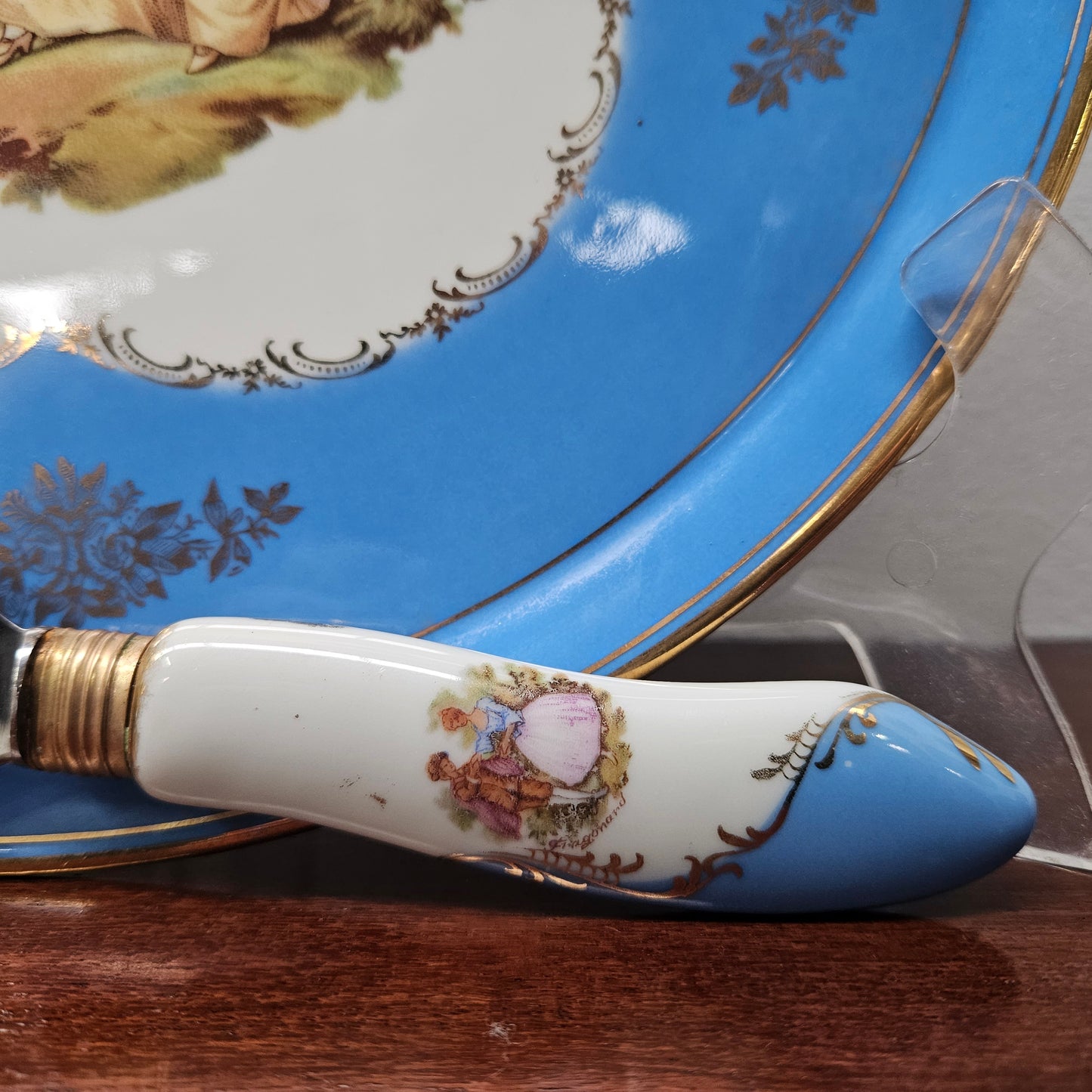 Vintage Meissner Limoges Cake Plate & Knife Set