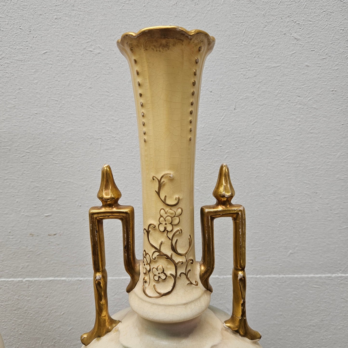 Pair of Edwardian Hand Painted Vases