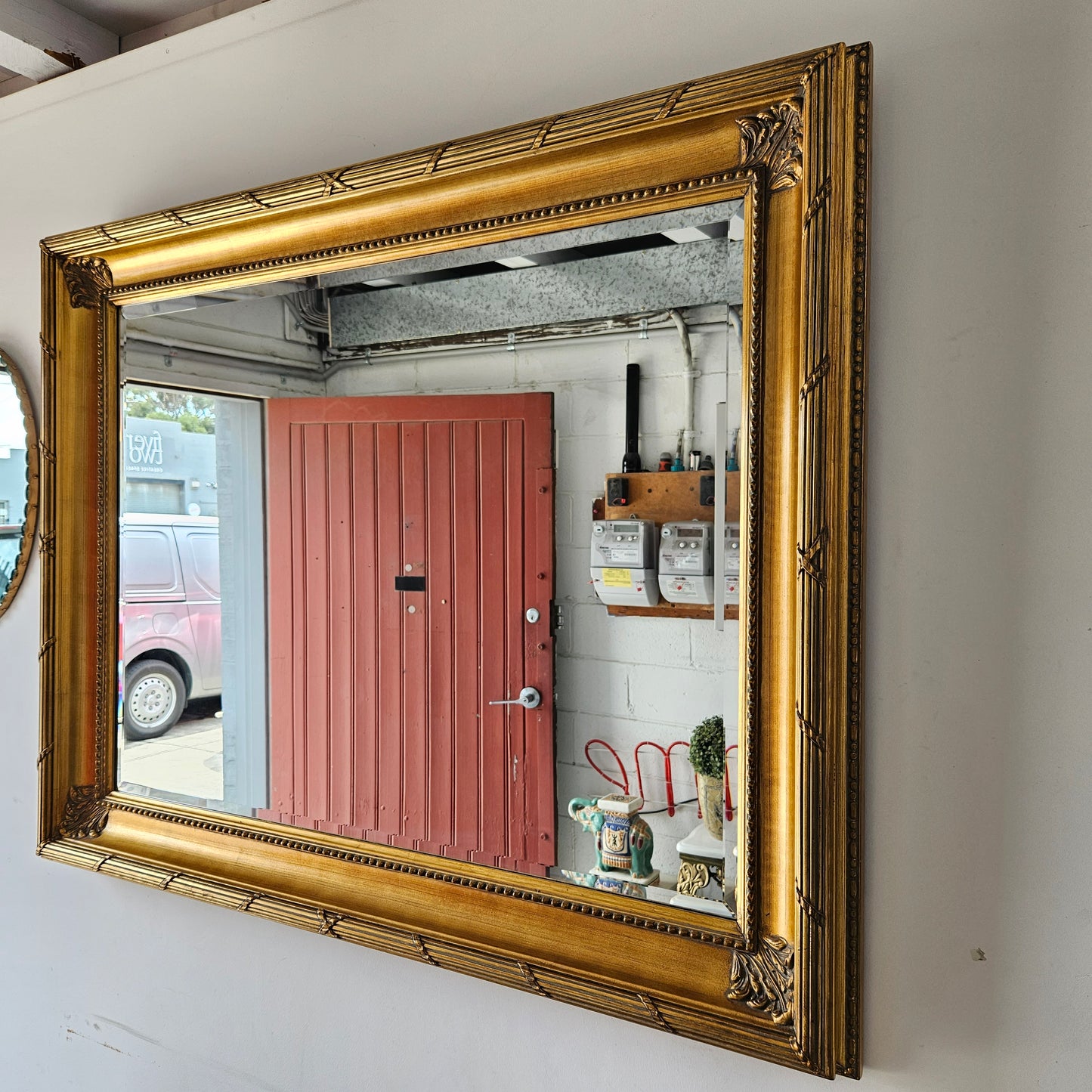 Beautiful Vintage Gilt Framed Bevelled Edged Mirror