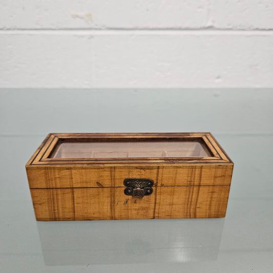 Rare Victorian Rosewood & Inlaid Ebony Stamp Box