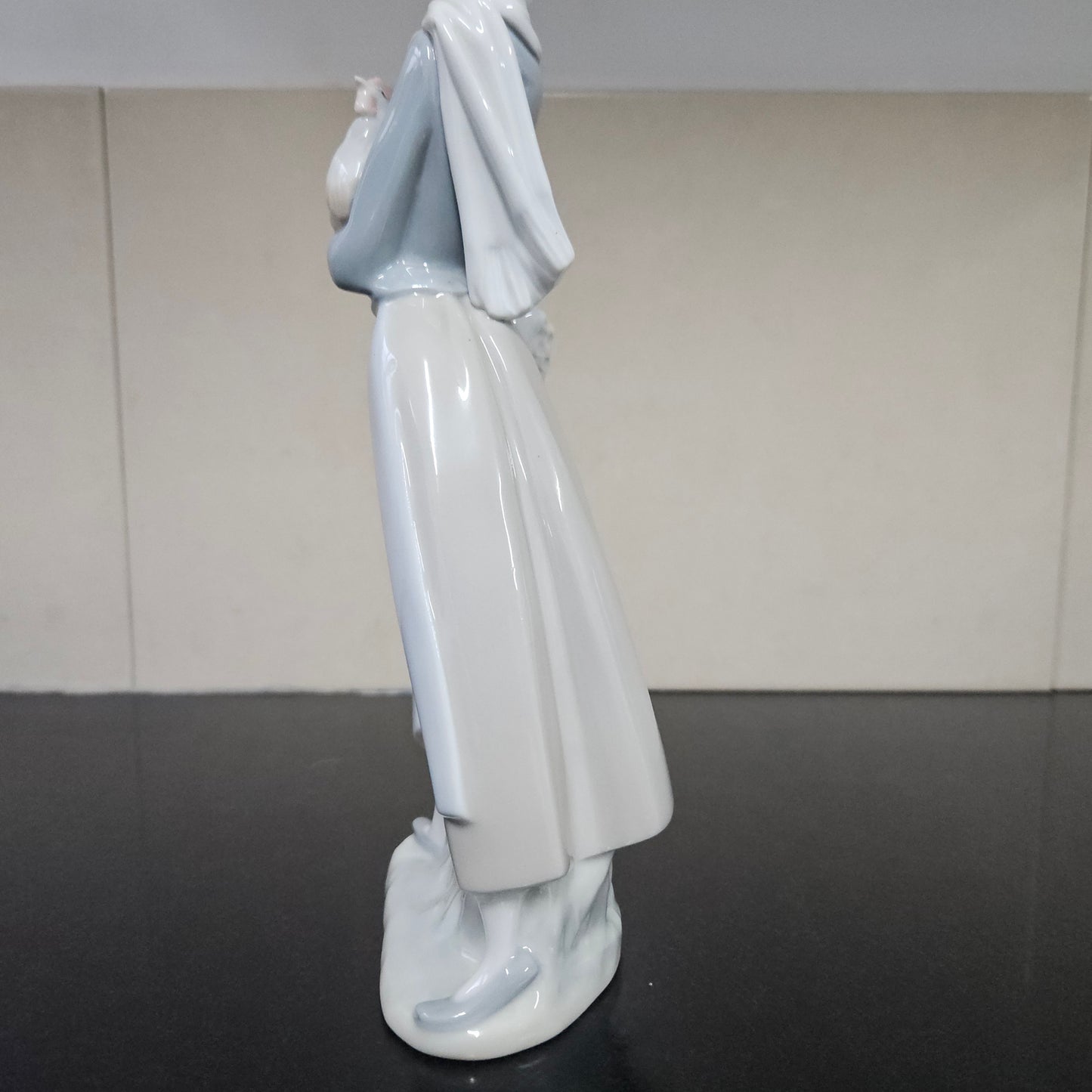 Lladro Girl With Rooster Figurine