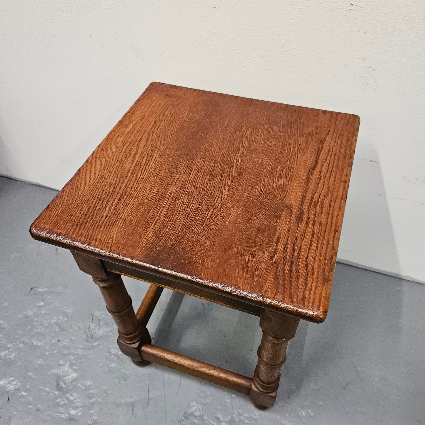 French Oak Farmhouse Style Side Table
