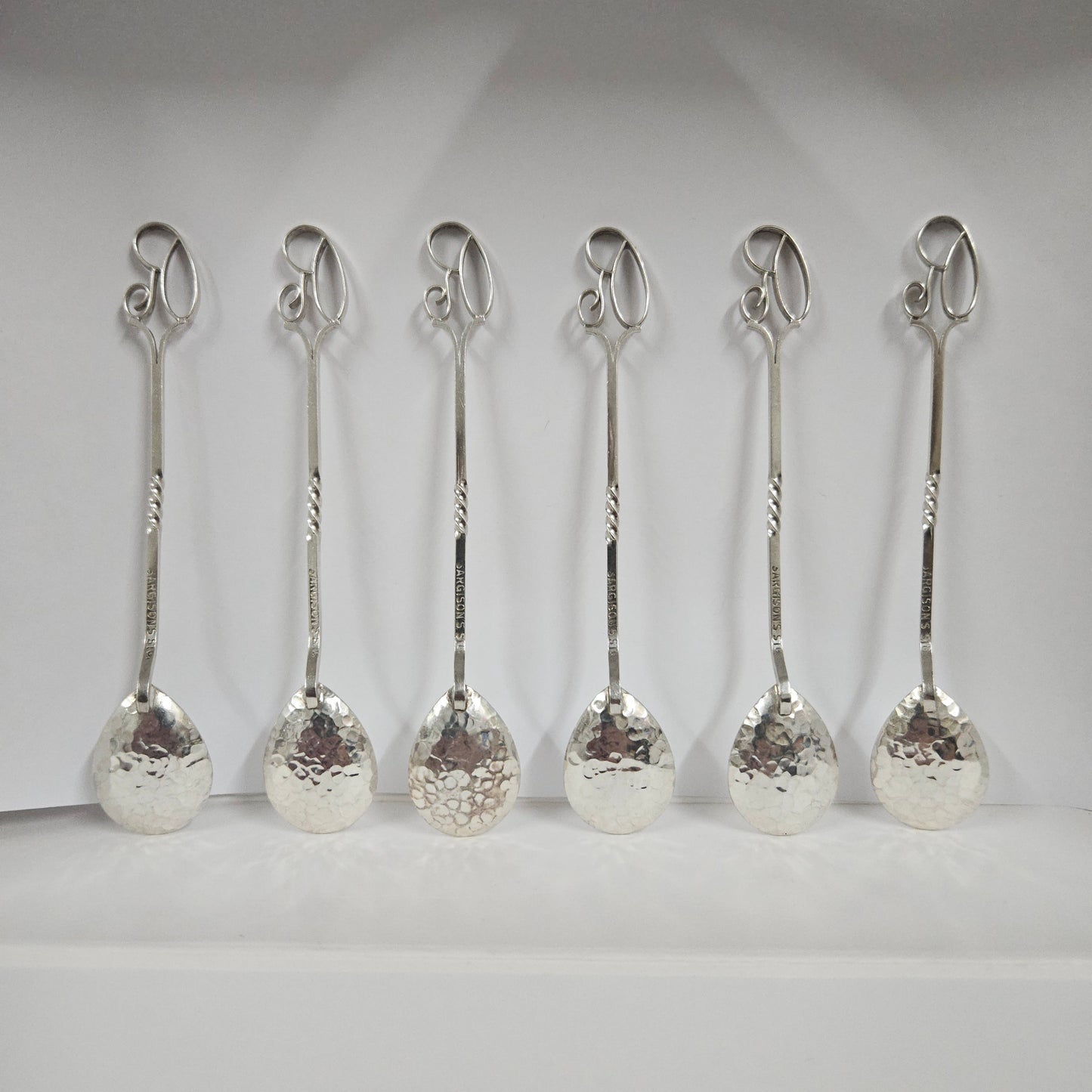 Set of 6 Sargison's (Hobart, Tasmania) Australian Arts & Crafts Sterling Silver Coffee Spoons