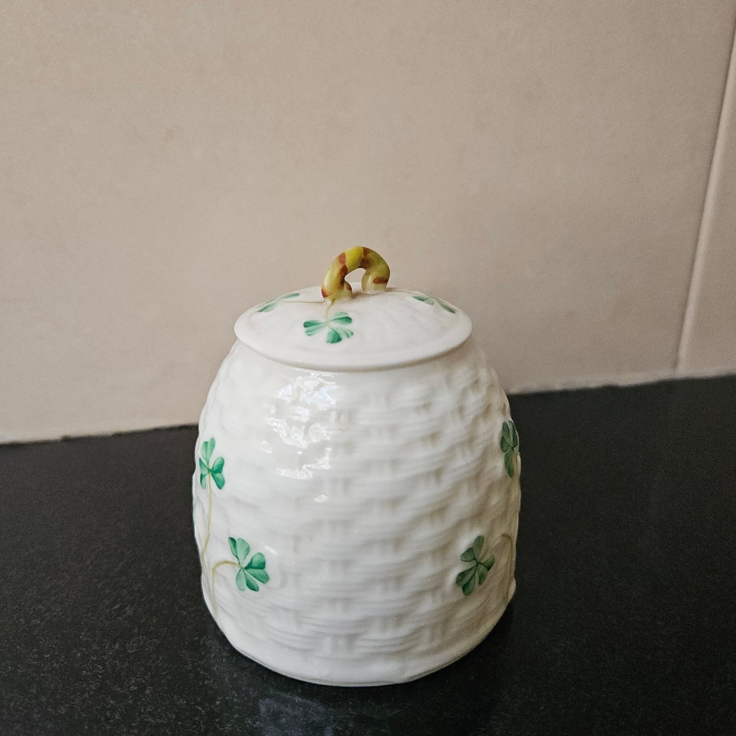 Belleek China Honey Pot