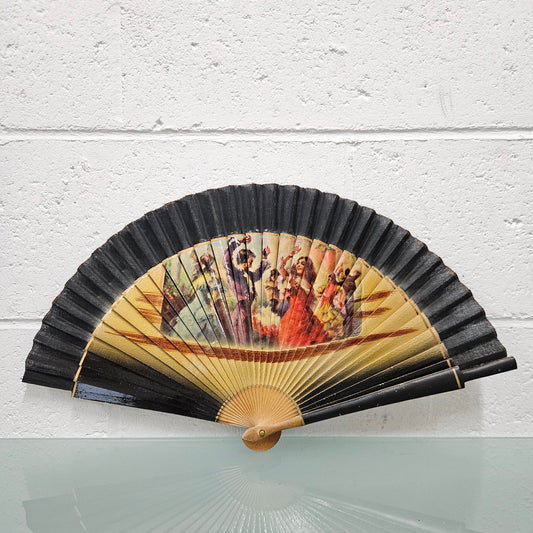 Vintage Fan Showing Spanish Dancers
