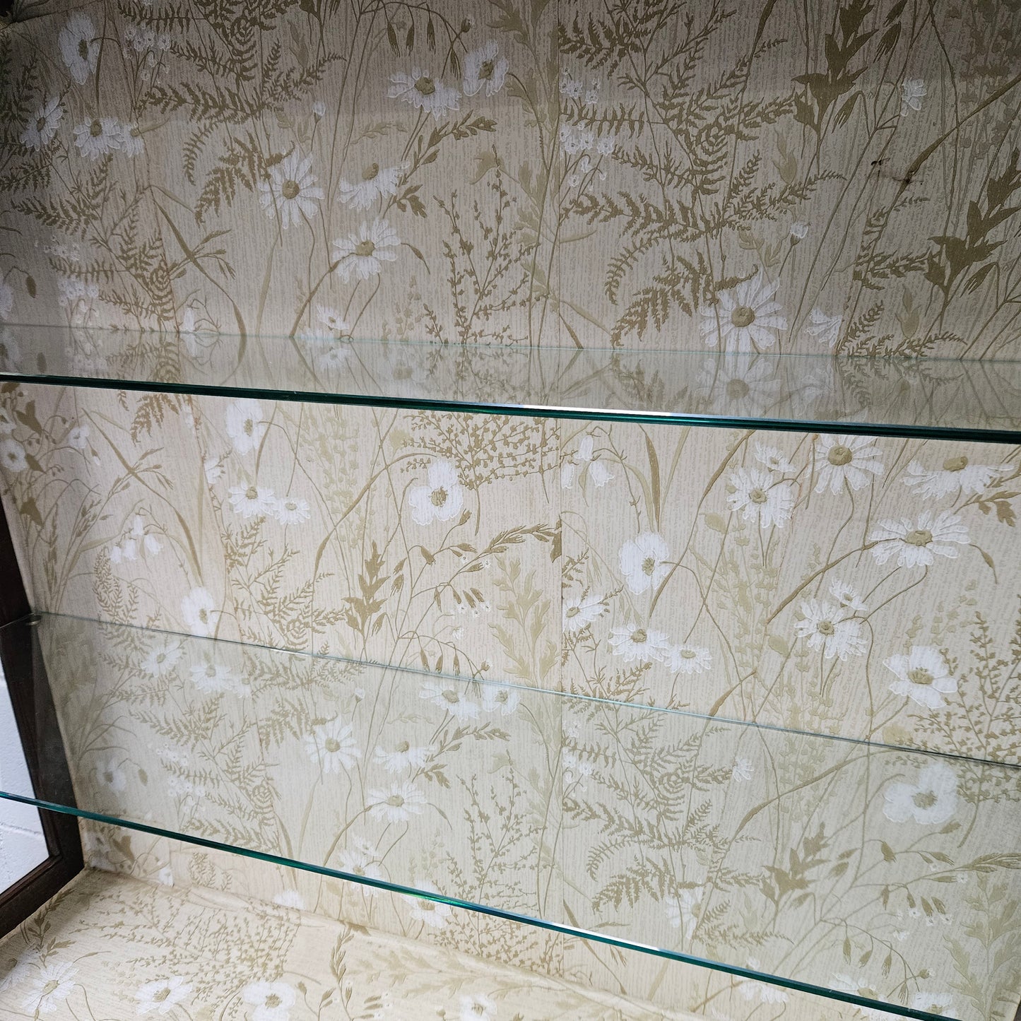 Stunning Art Deco display cabinet with two glass shelfs, Walnut and lockable glass doors. This cabinet is in great original condition for the age.