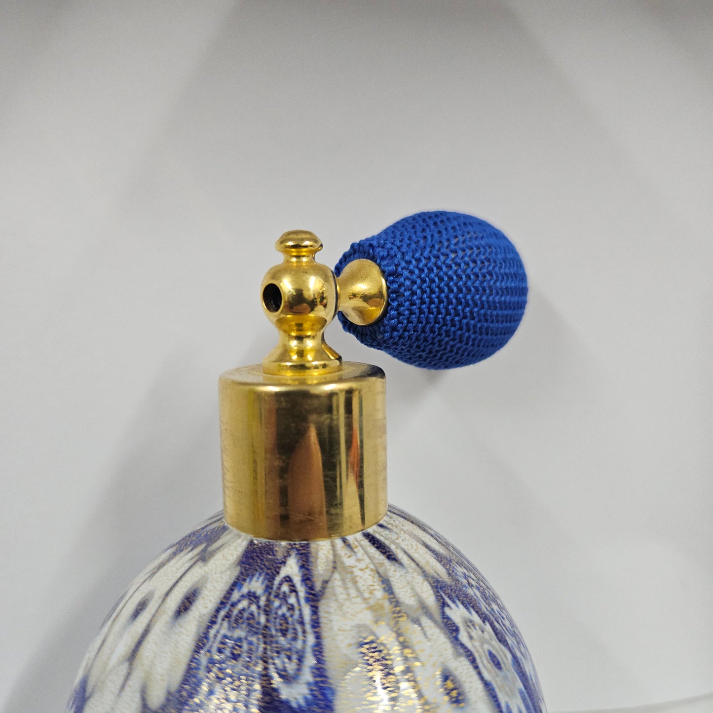 Blue/Gold Murano Millefiori Perfume Atomizer