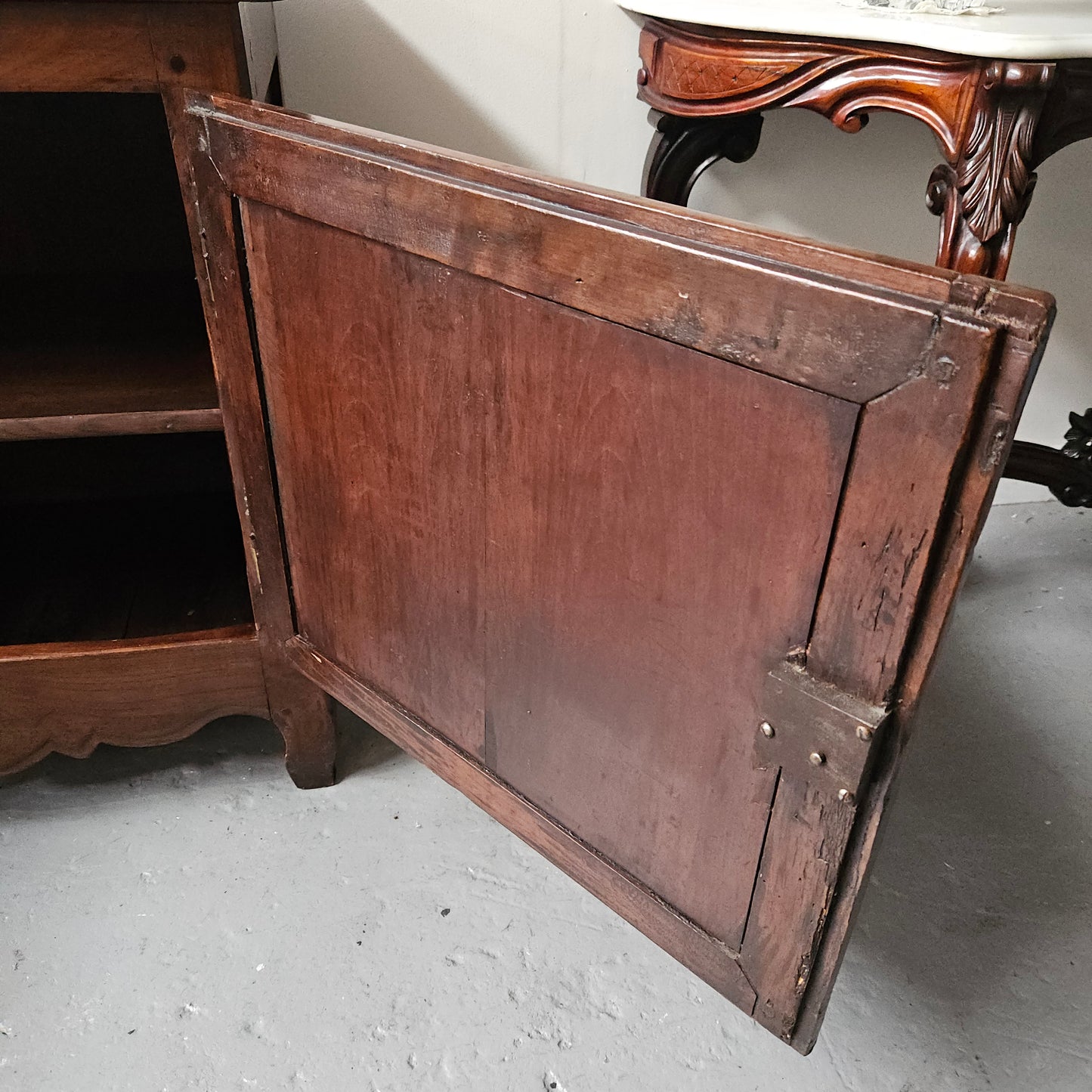 Early 19th Century French Walnut Antique One Door Side Cabinet