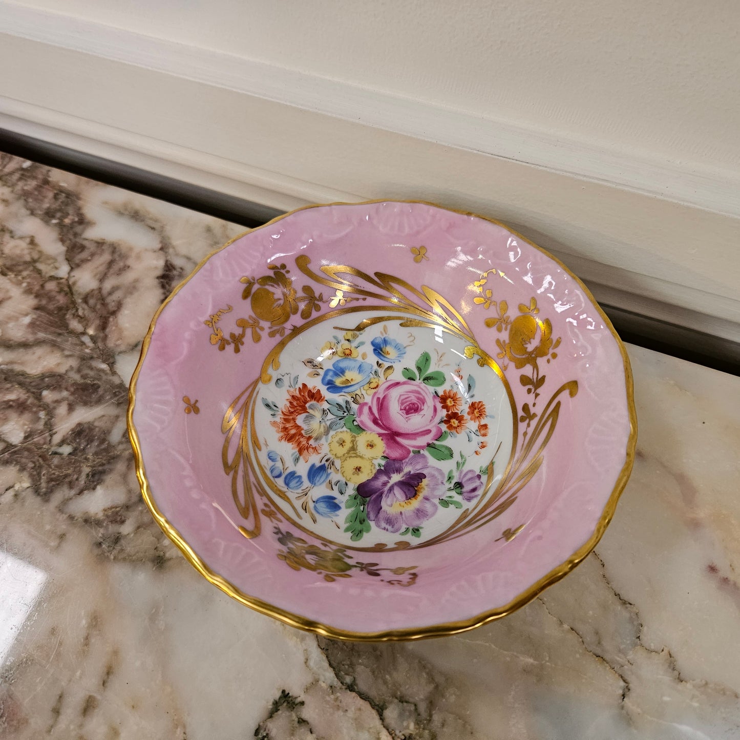French Limoges Pink Bowl