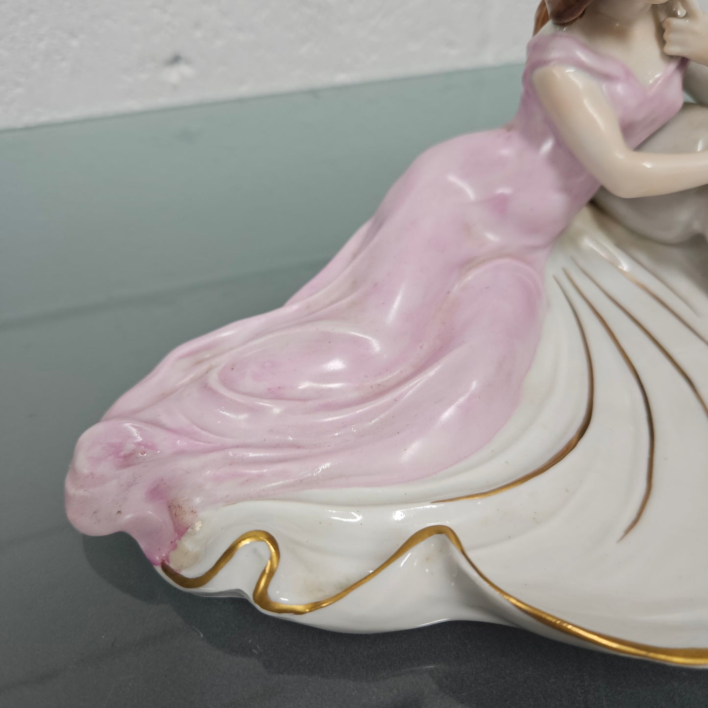 Hand Painted PMP Dresden Art Nouveau Maiden & Water Ewer