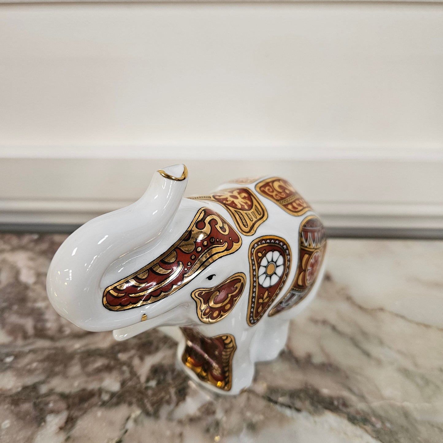 Meisna Sri Lanka Porcelain Elephant Paperweight
