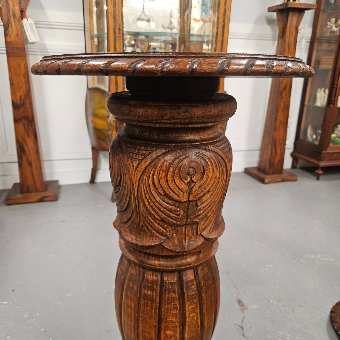 Nicely Carved French Oak Pedestal