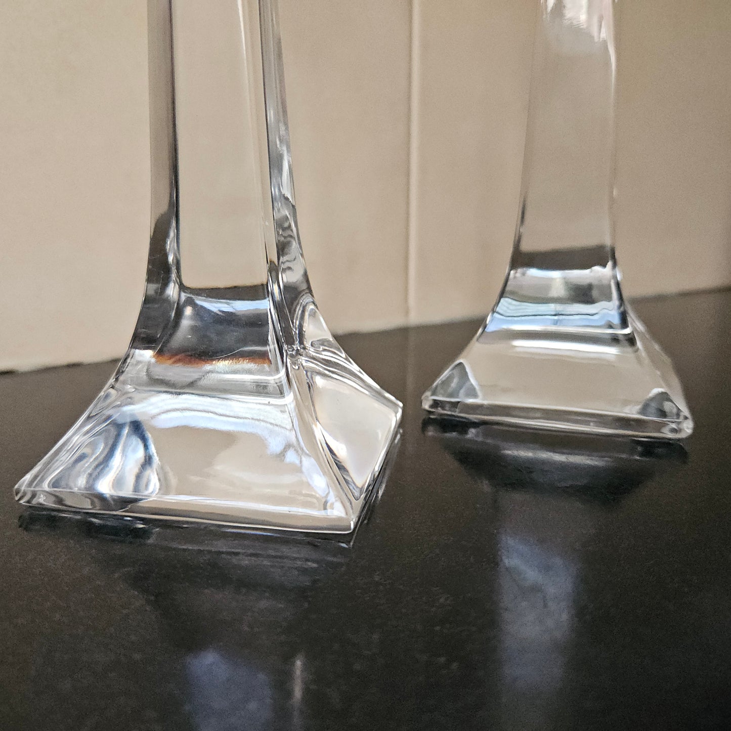Pair Of Elegant Glass Candle Holders