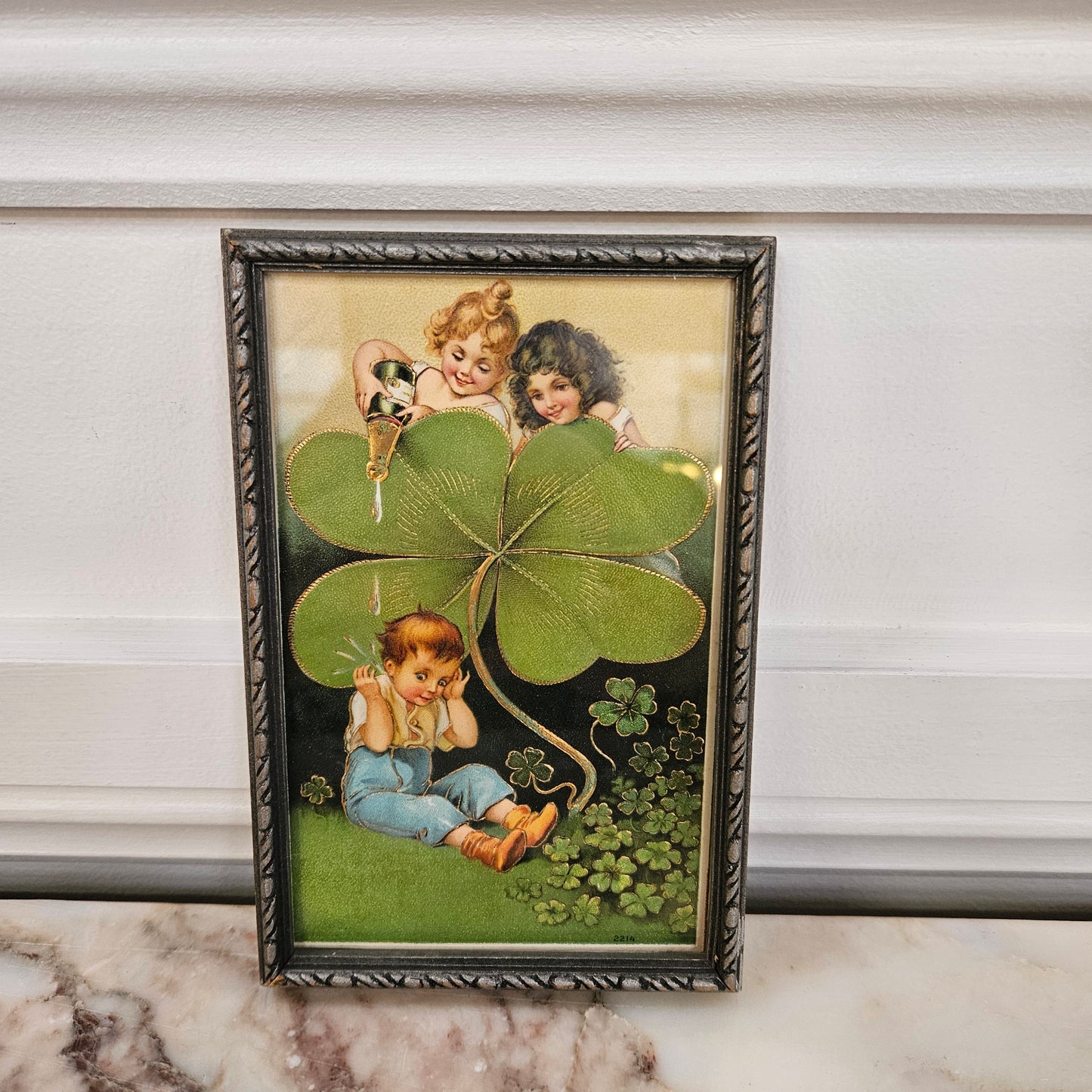 Charming Vintage Post card in vintage frame