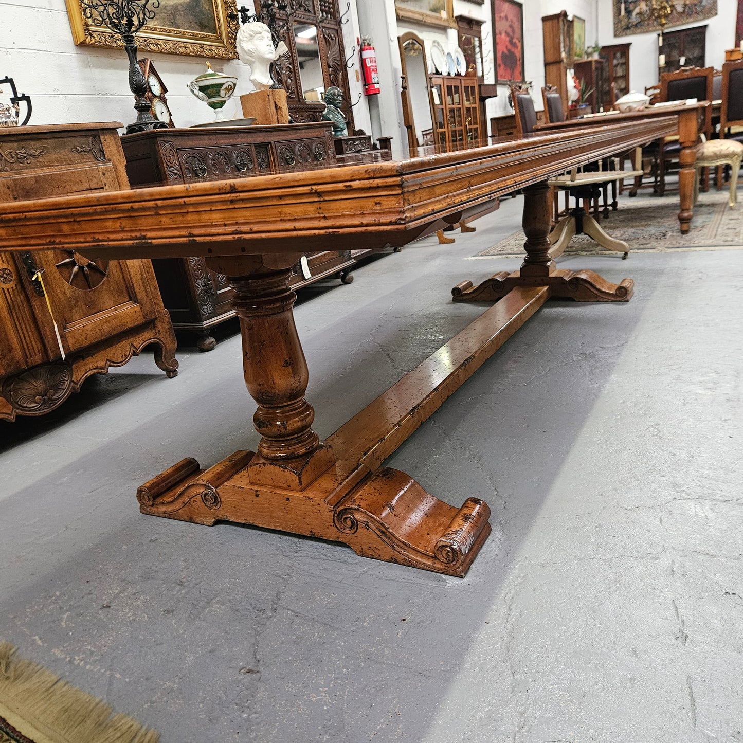 Vintage Three Metre Cherry Wood Farmhouse Style Table