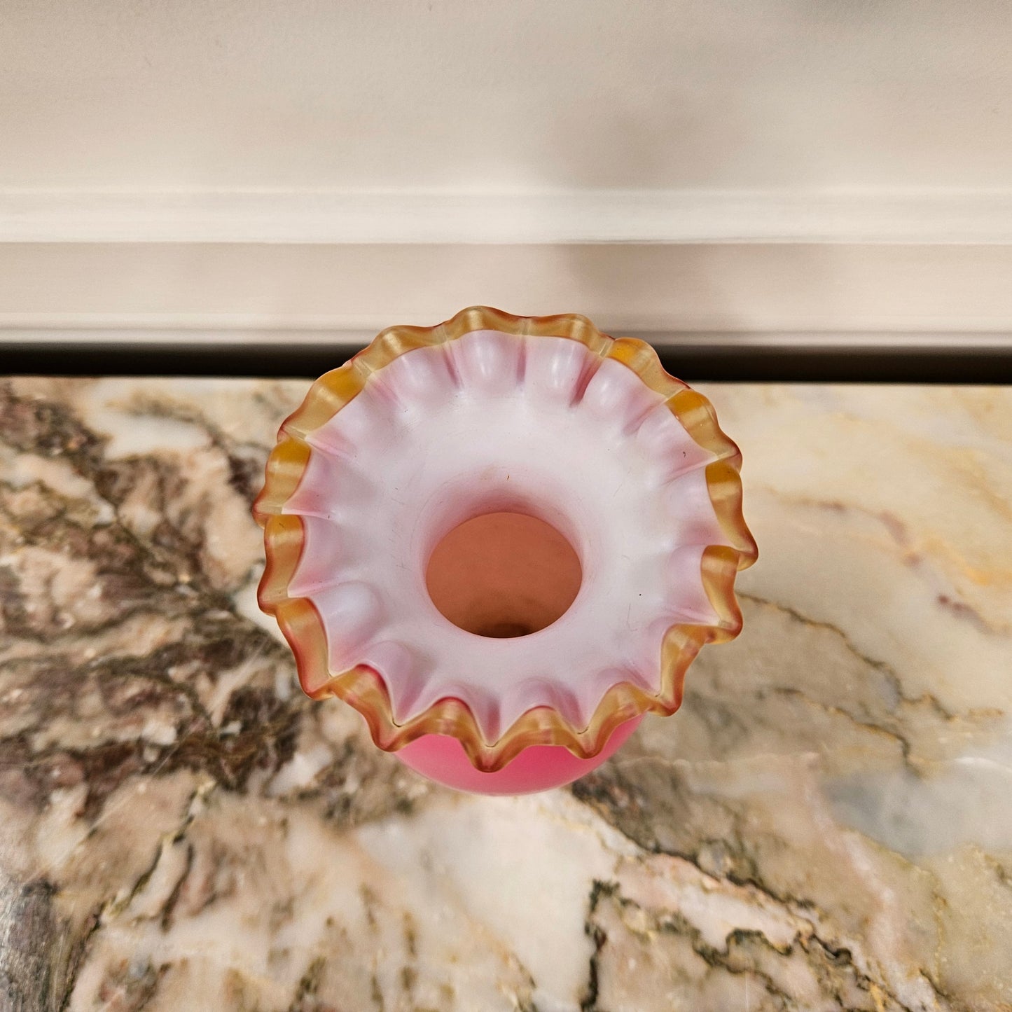 Victorian Satin Ruby Glass Vase