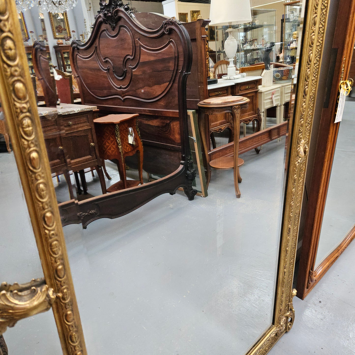Rare French Louis XV Style Large Cushion Mirror