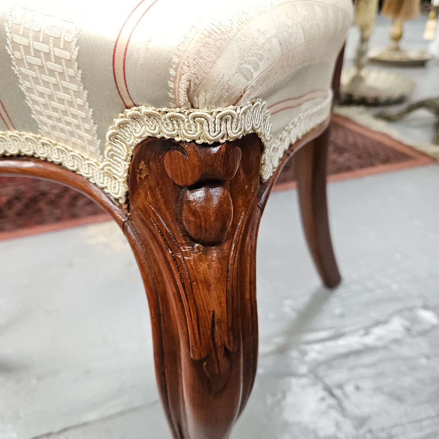 Victorian Walnut Carved Back Side Chair