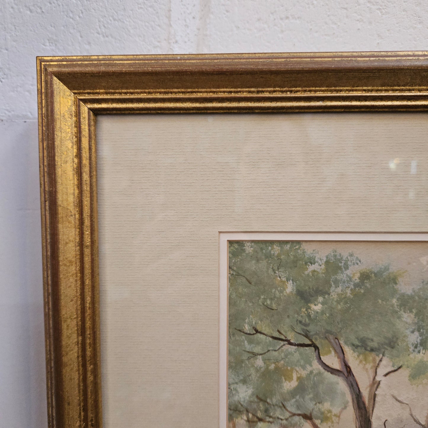 Water Colour of Country Scene Framed
