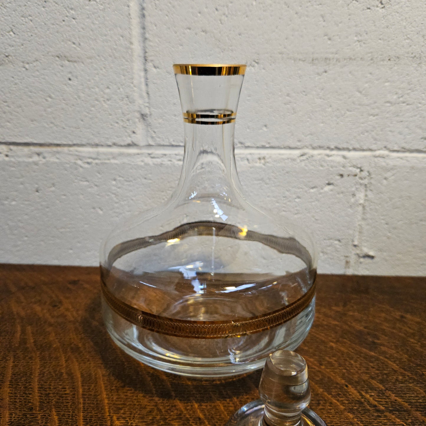 Vintage Glass Gilt Decorated Decanter