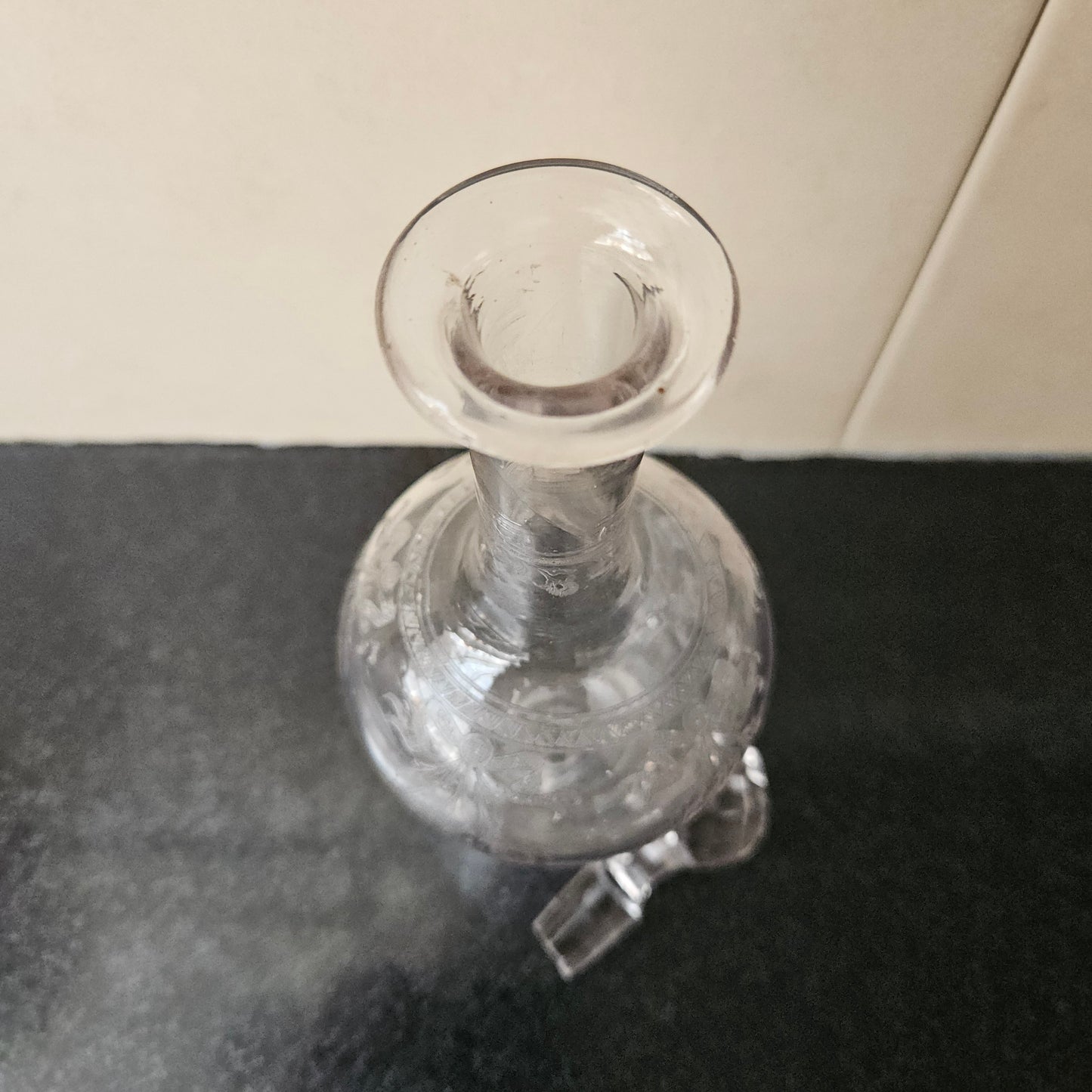 Antique Acid Etched Decanter