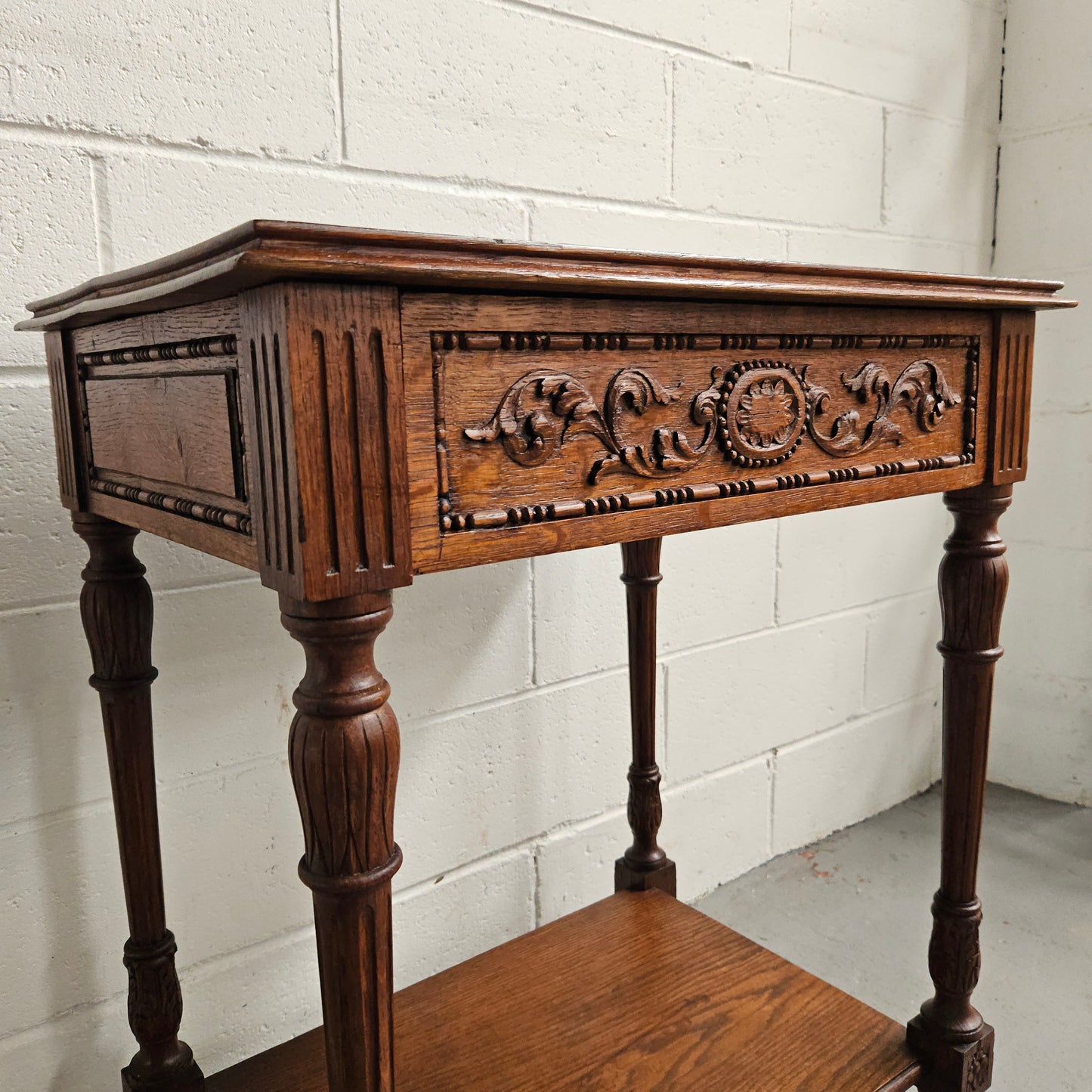 French Oak One Drawer Side Table