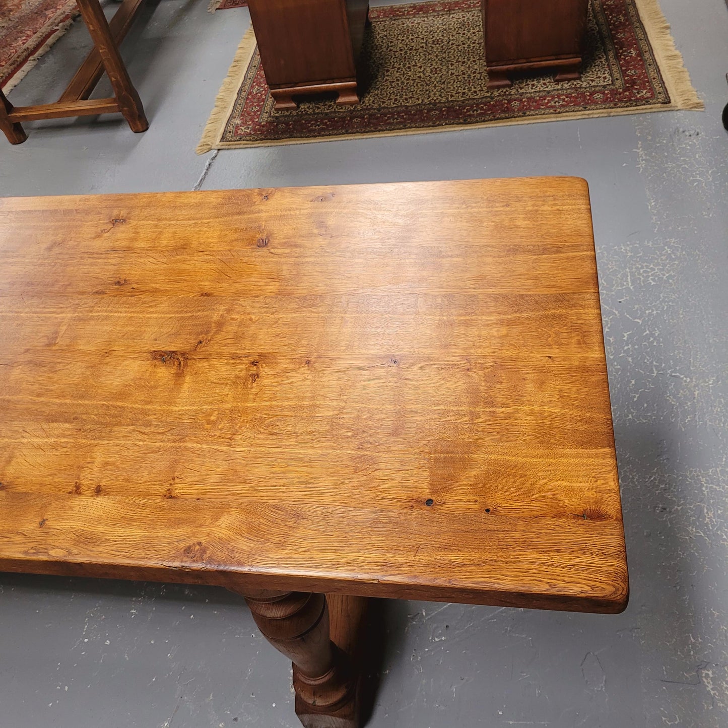 Solid Figured Oak Farmhouse Table