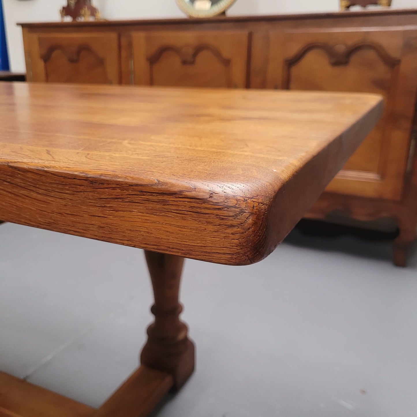 Solid Figured Oak Farmhouse Table
