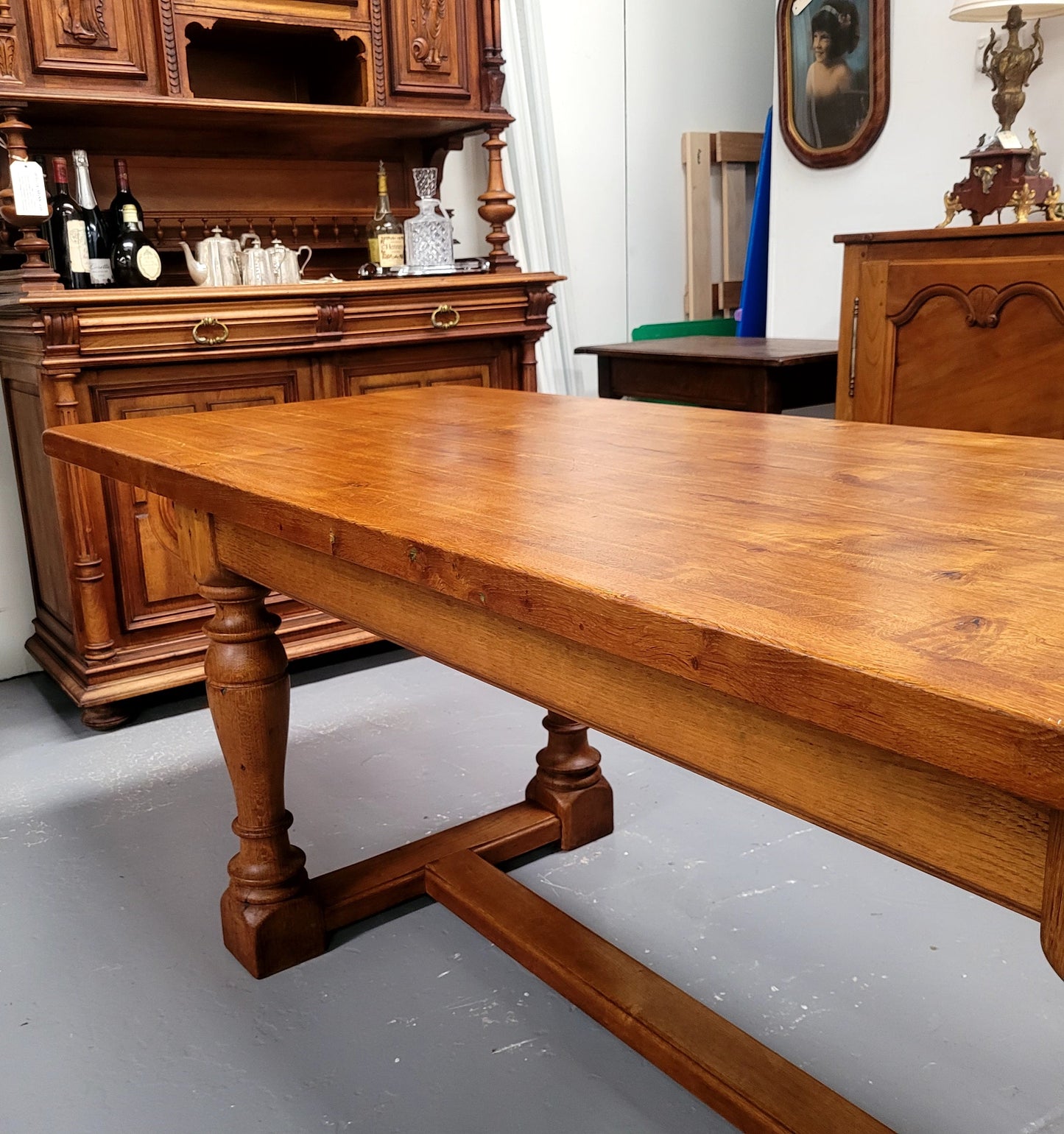 Solid Figured Oak Farmhouse Table