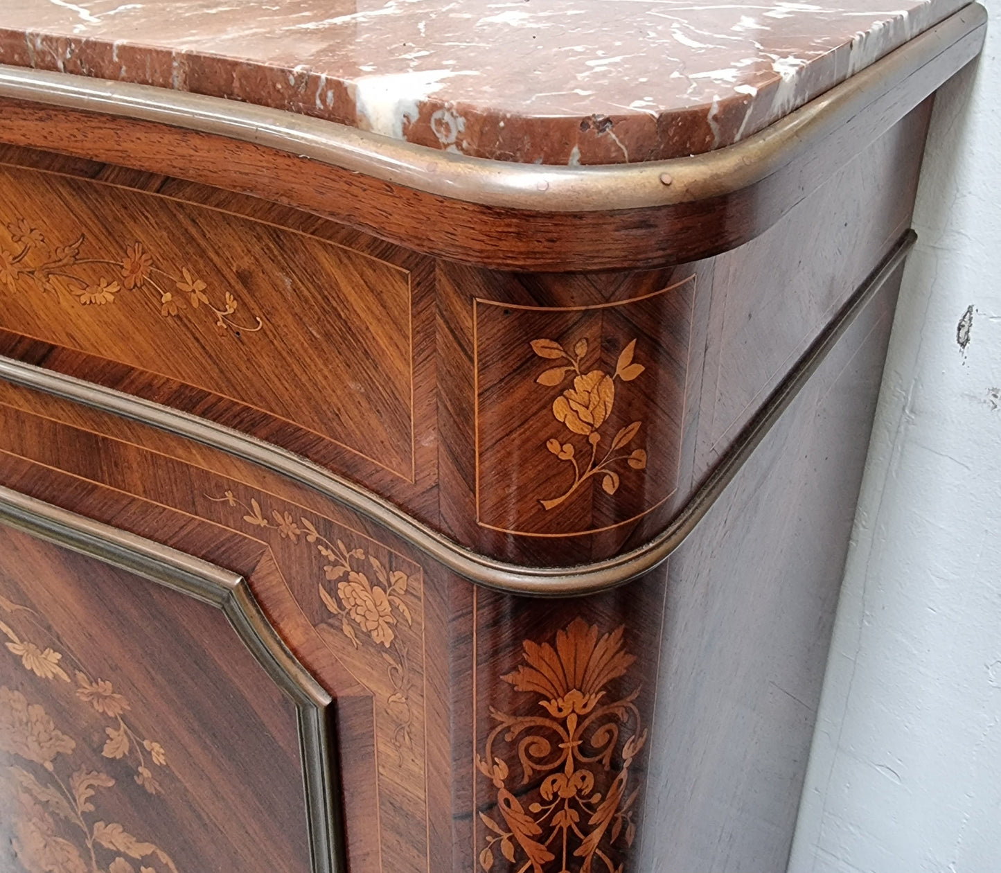 Beautiful 19th Century French Marquetry Inlaid Salon Cabinet