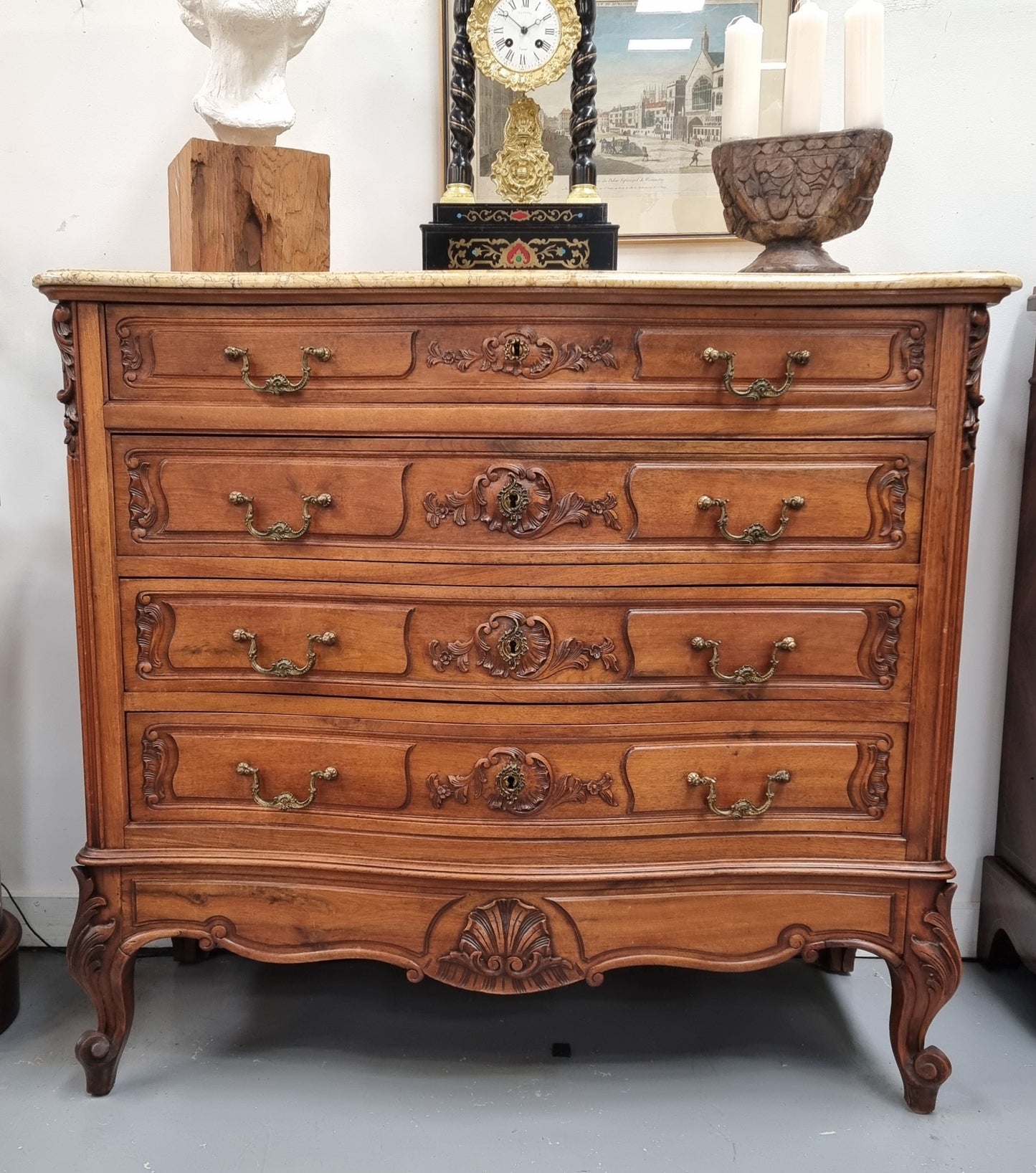 Beautifully Louis XV Style French Walnut Commode