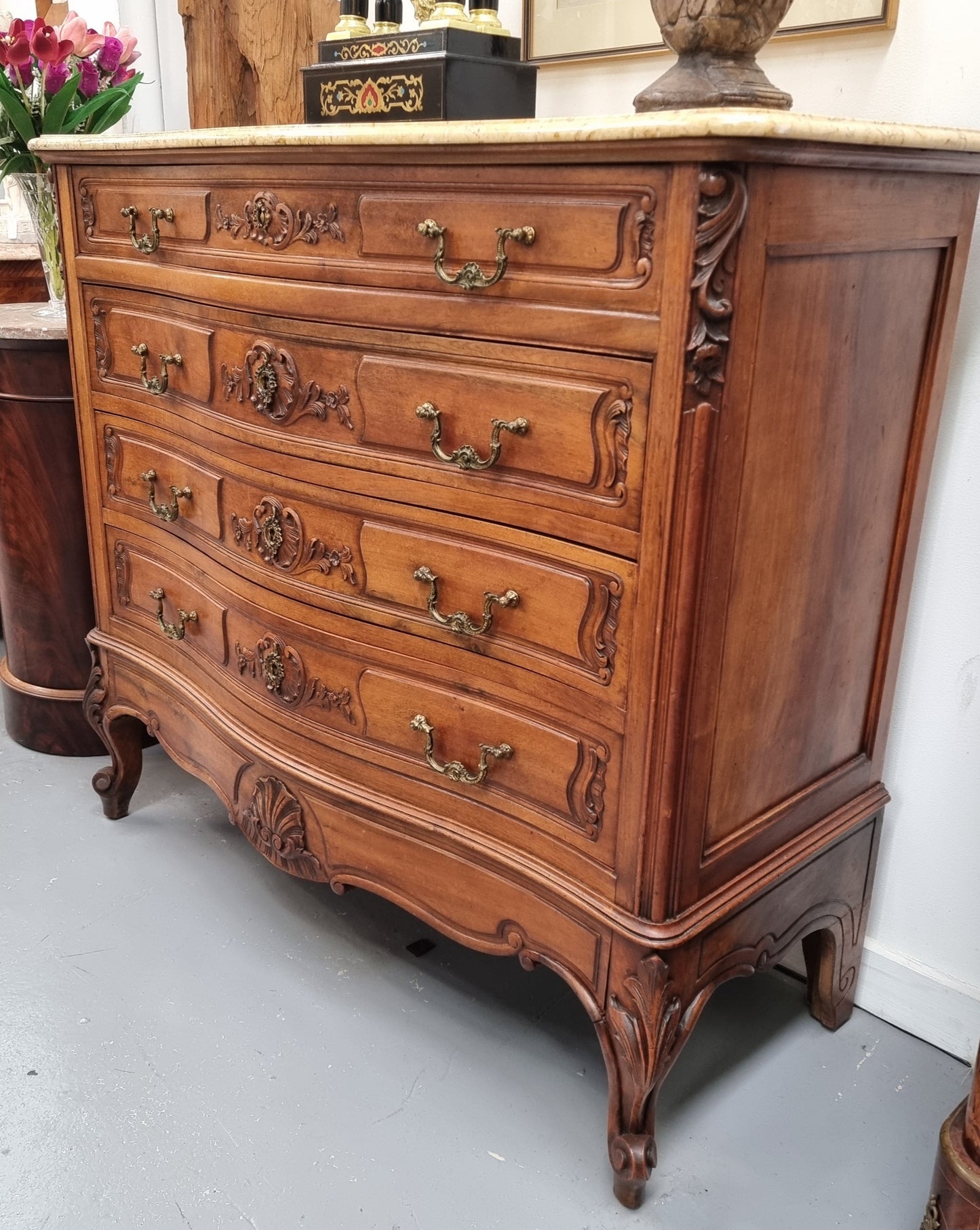 Beautifully Louis XV Style French Walnut Commode