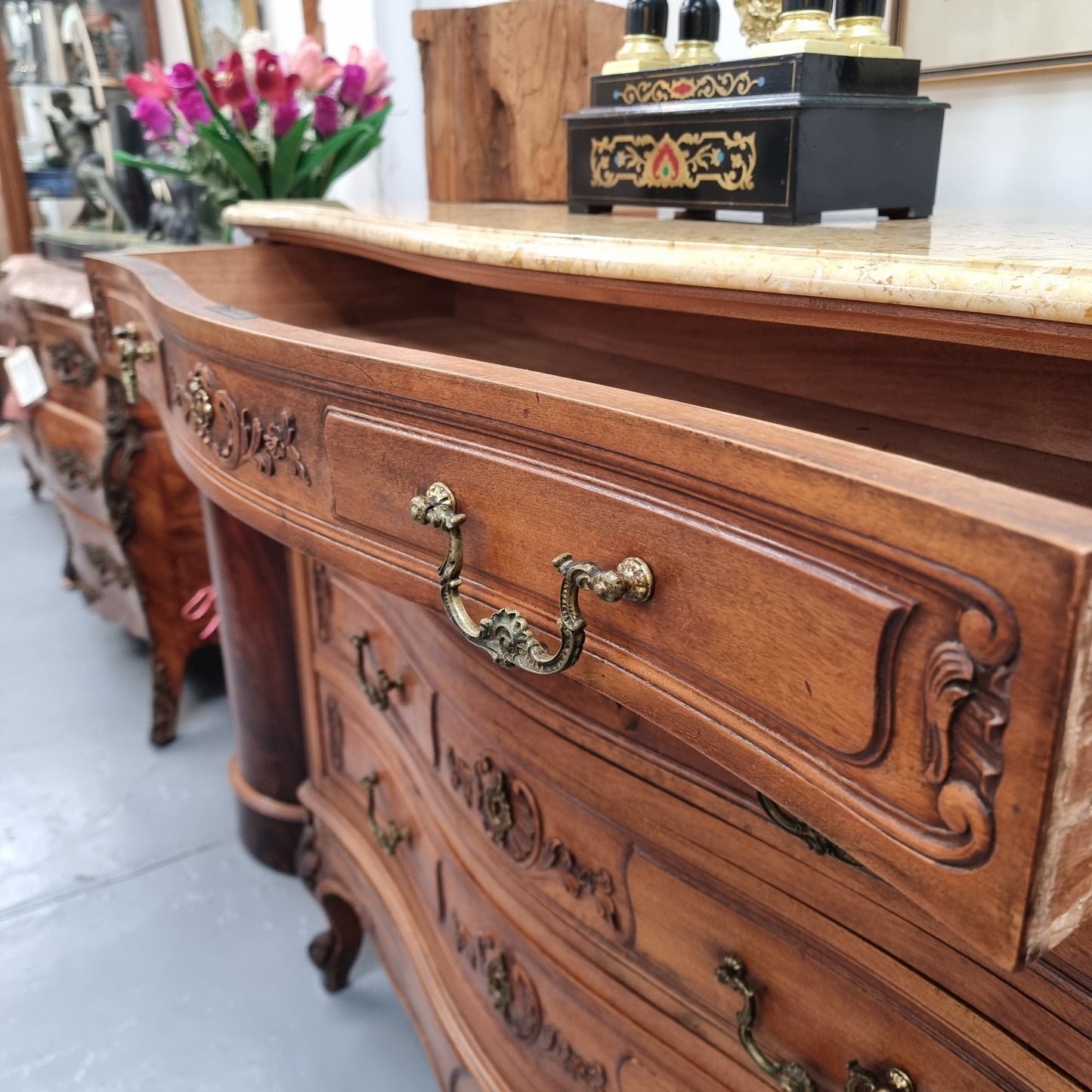 Beautifully Louis XV Style French Walnut Commode