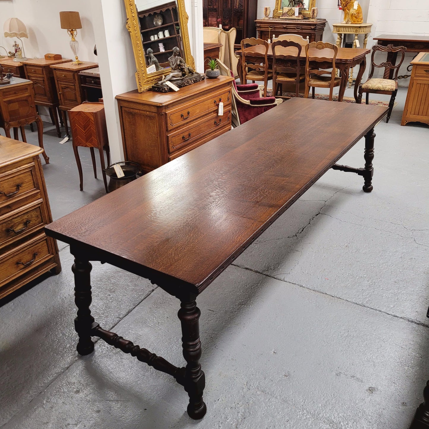 Silky Oak Spanish Style Refectory Dining Table
