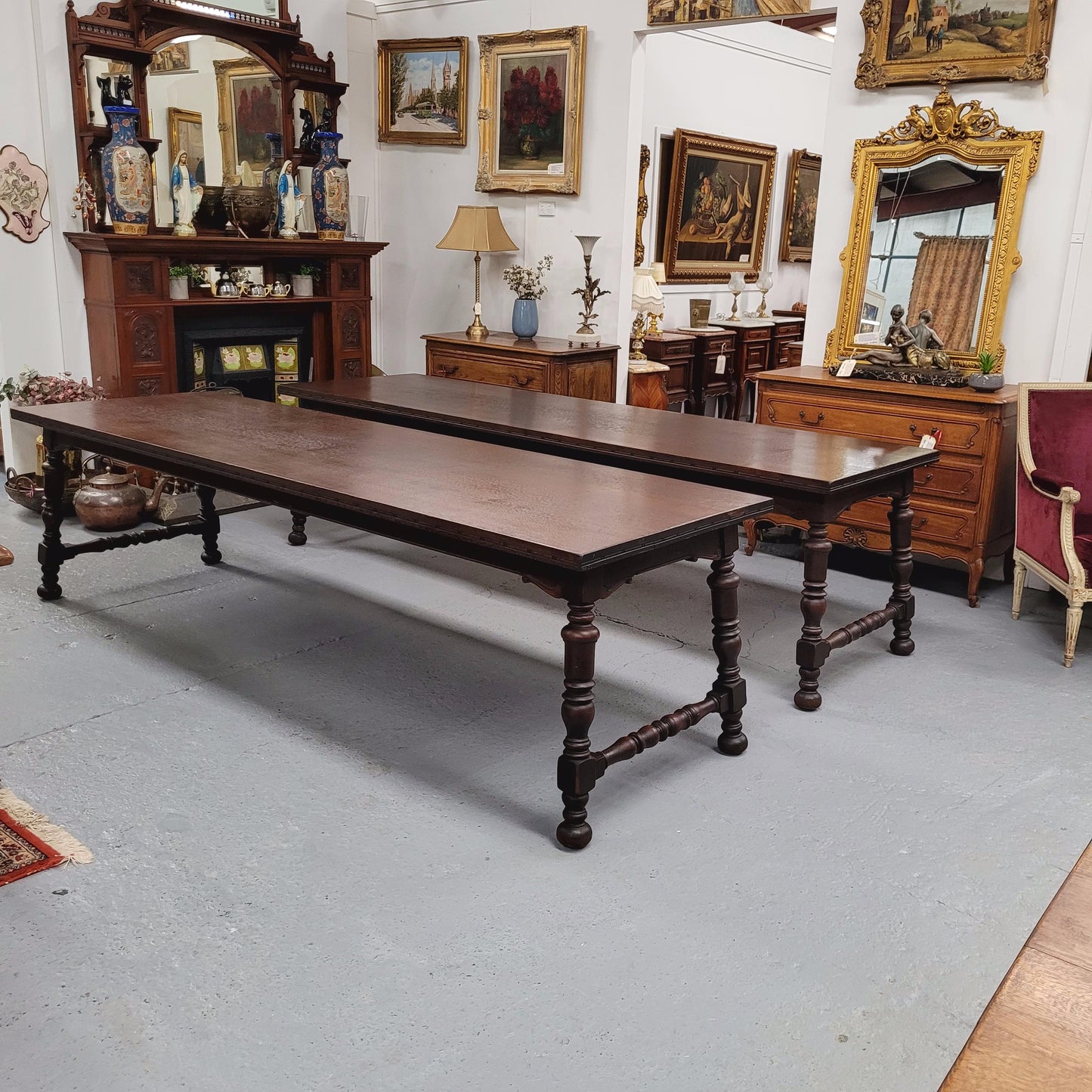 Silky Oak Spanish Style Refectory Dining Table
