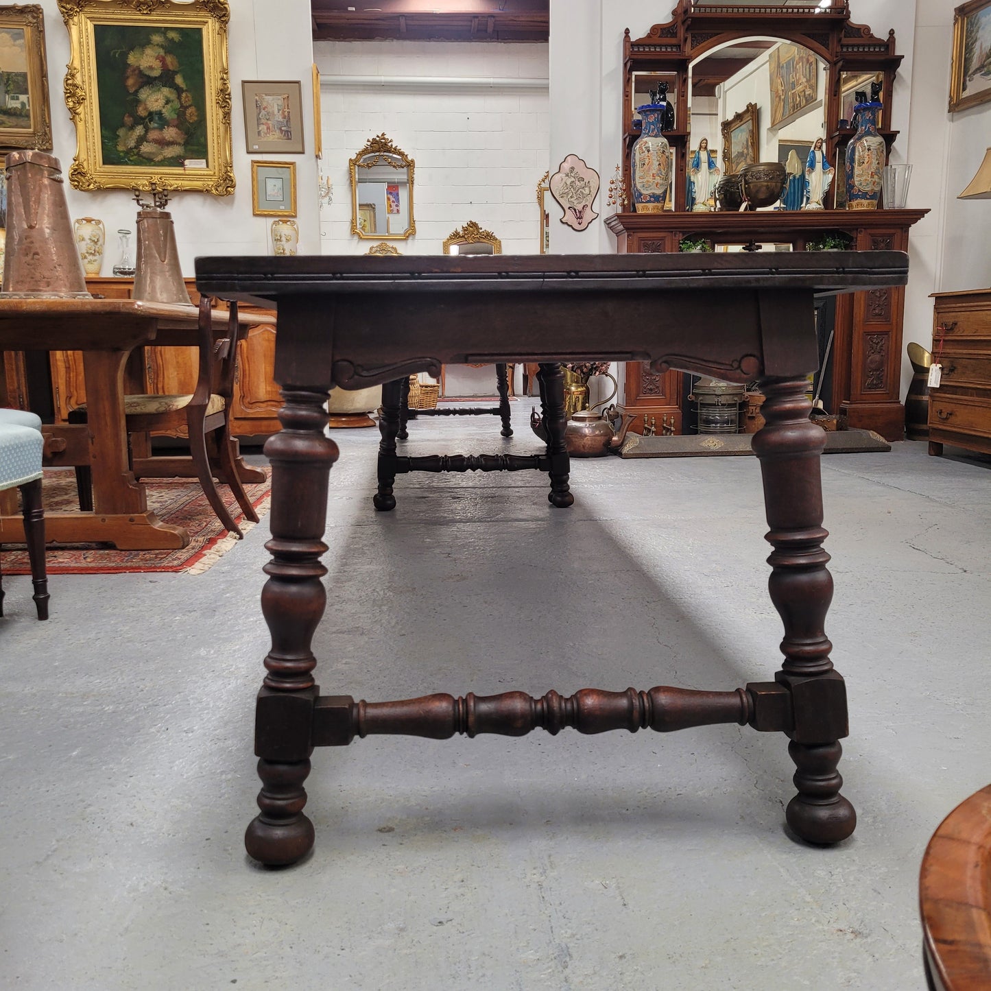 Silky Oak Spanish Style Refectory Dining Table