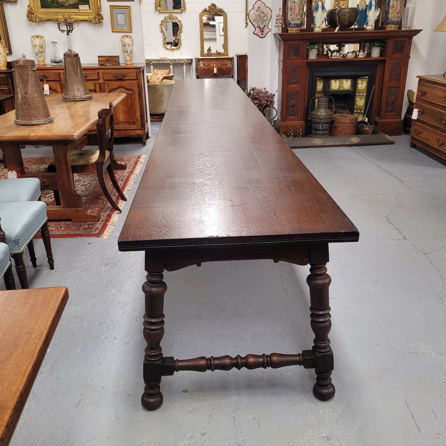 Silky Oak Spanish Style Refectory Dining Table