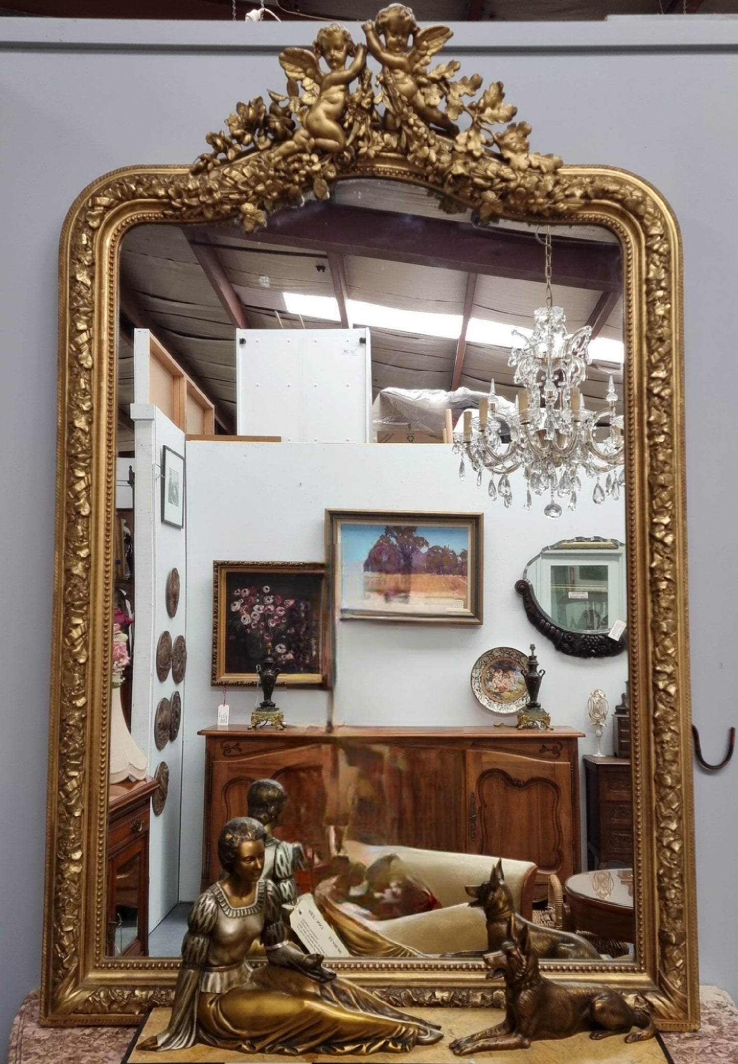 Superb 19th Century French Mantle Mirror