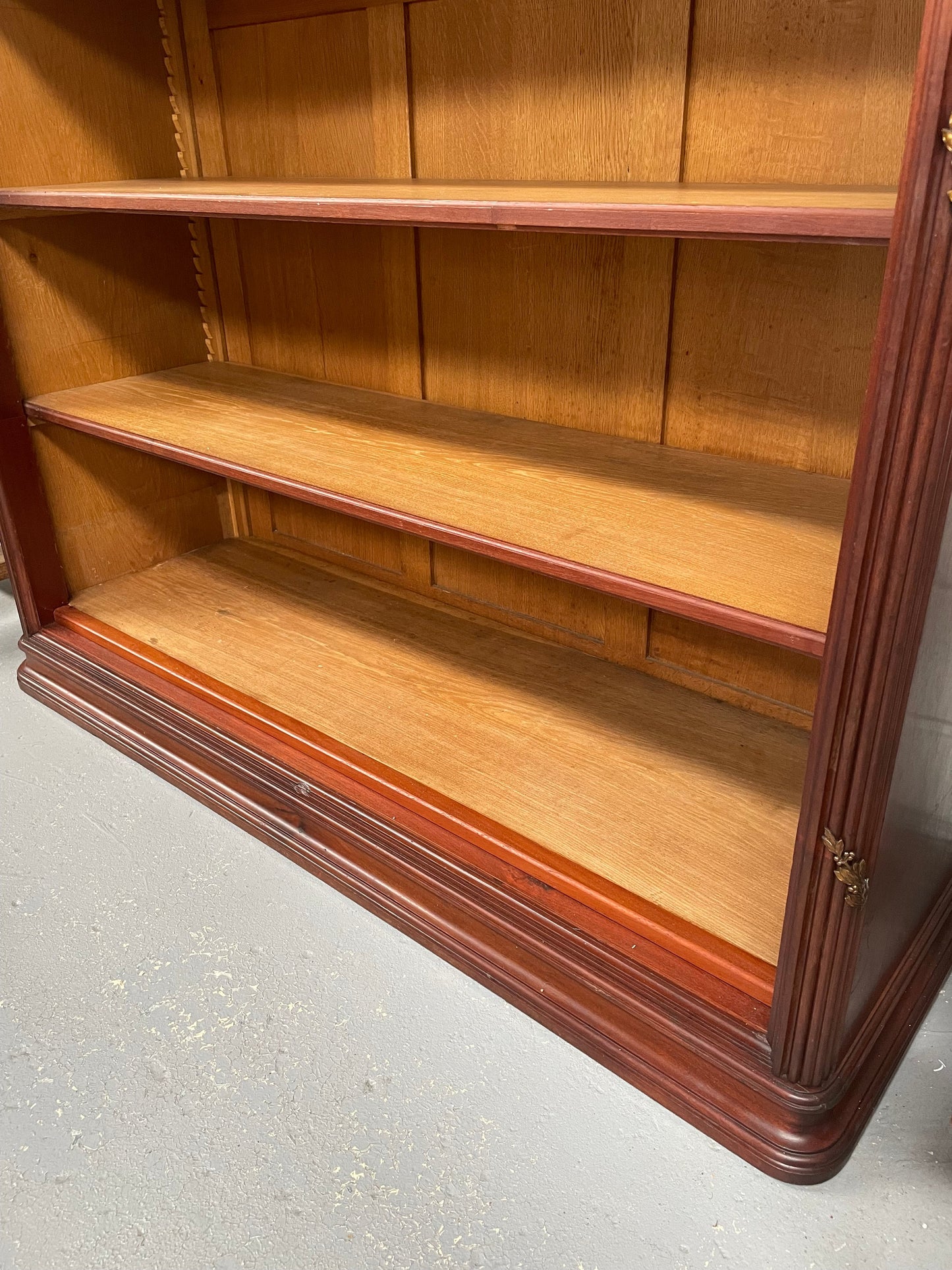 Louis XVI Style Open Mahogany Bookcase With Ormolu Mounts