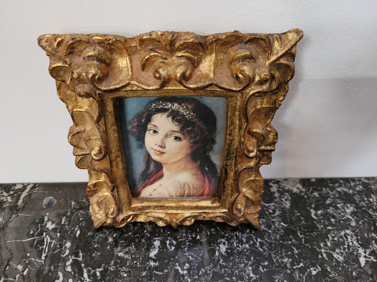 Two Italian framed prints in decorative gilt frames. In good original condition. Can be purchased as a pair or individually for $25- each.