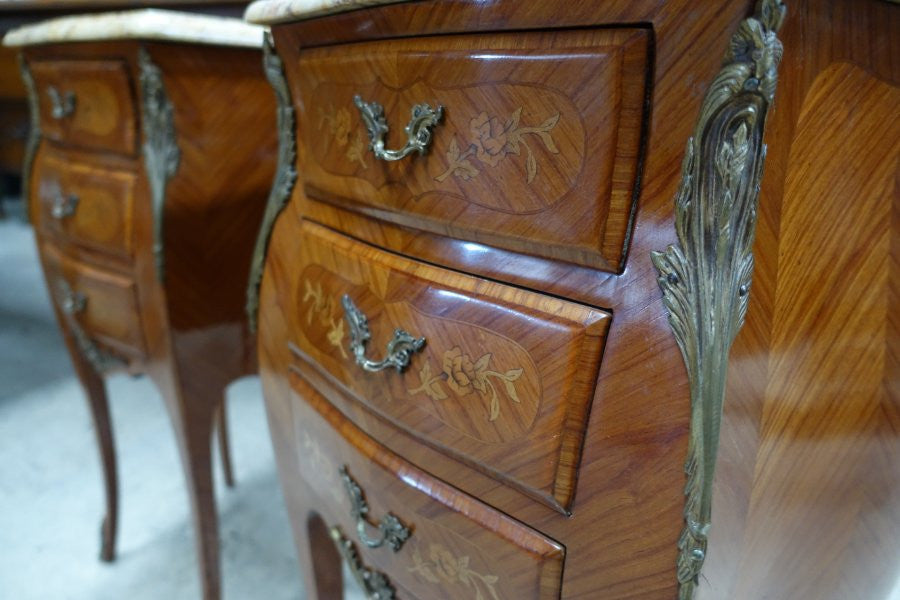 Pair Of French Inlaid Bedside Cabinets-1
