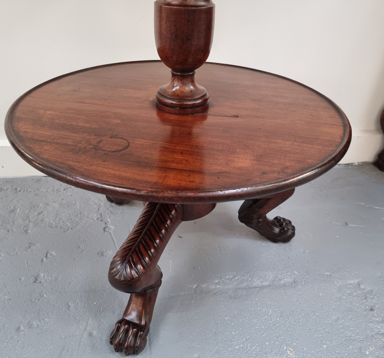 Rare Mahogany Georgian three tier round dumbwaiter. It is in good original condition.