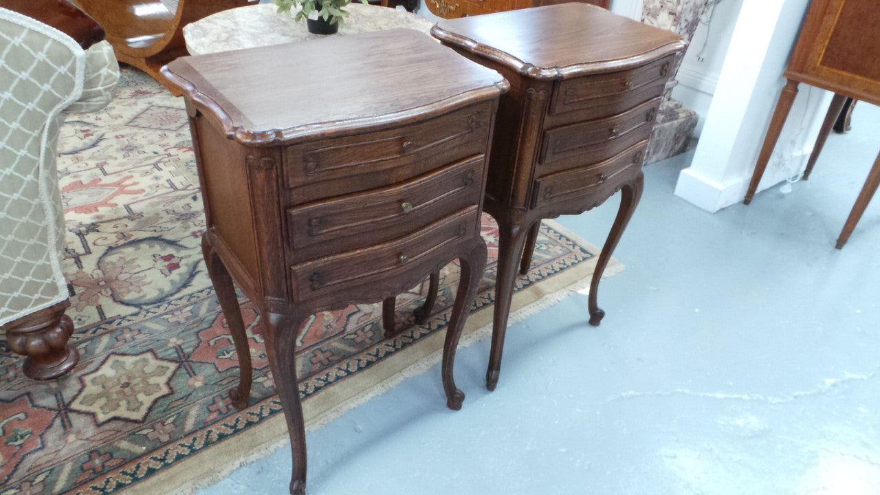 Petite Pair of French Bedside Cabinets