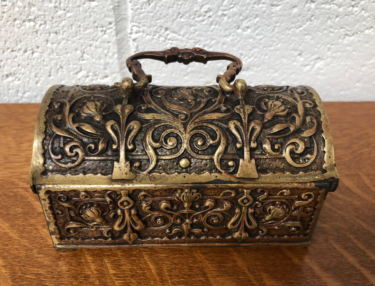 Late Victorian ormolu casket in original condition. Circa 1890.